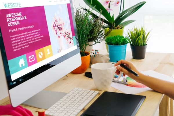 Business website design displayed on a desktop computer