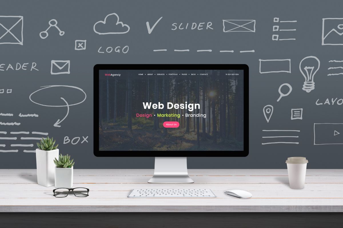 Professional web design displayed on a desktop computer