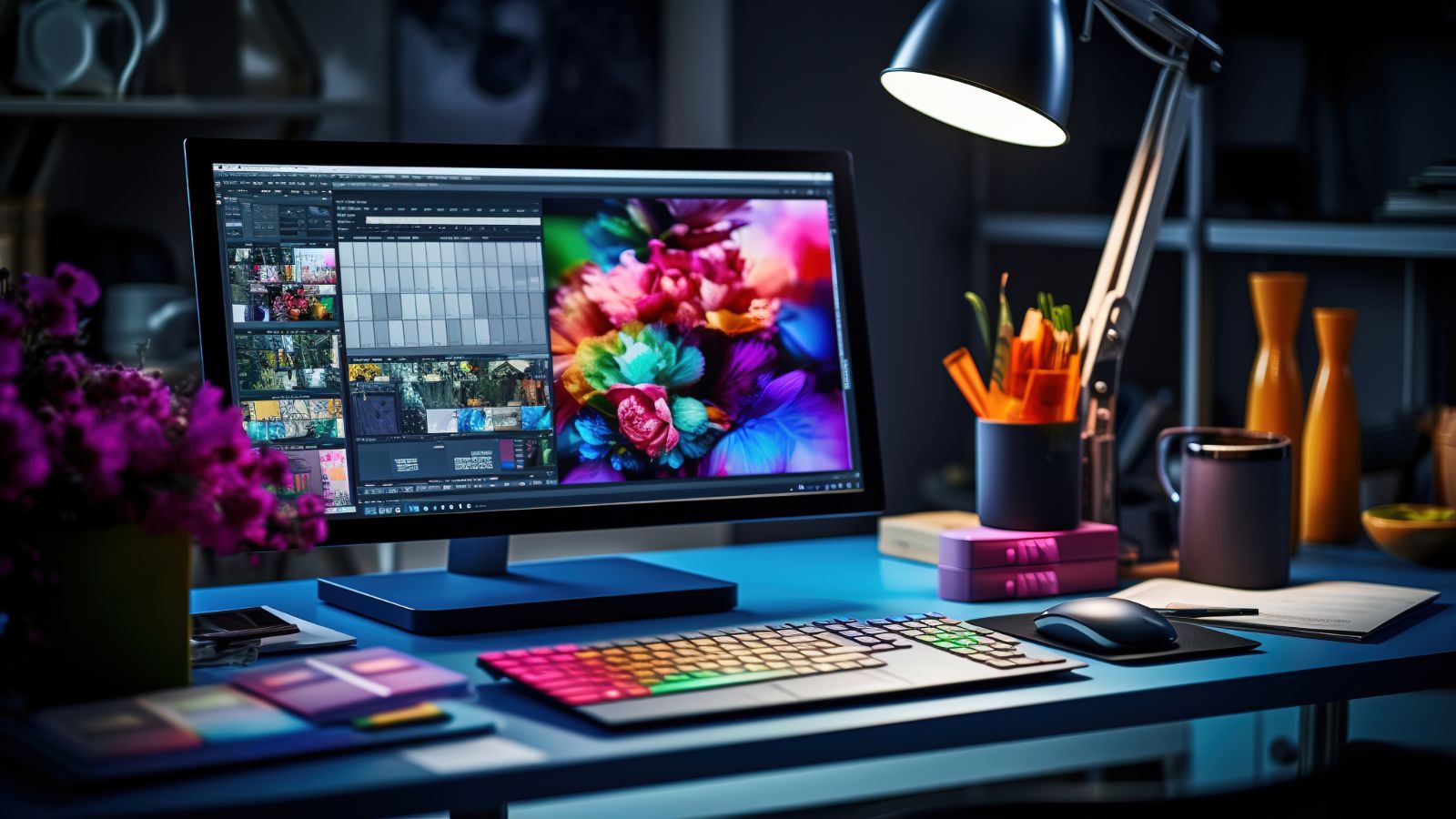 Small business website design on desktop computer